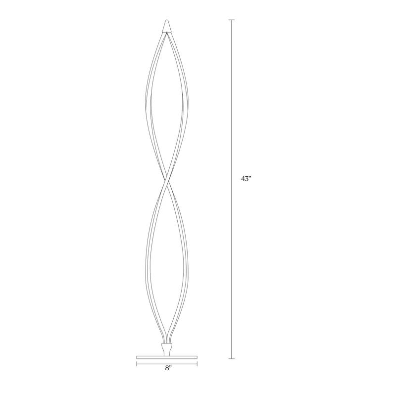 Brightech Twist 43 in. Industrial 2-Light LED Energy Efficient Floor Lamp with Built-In 3-Way Dimmer