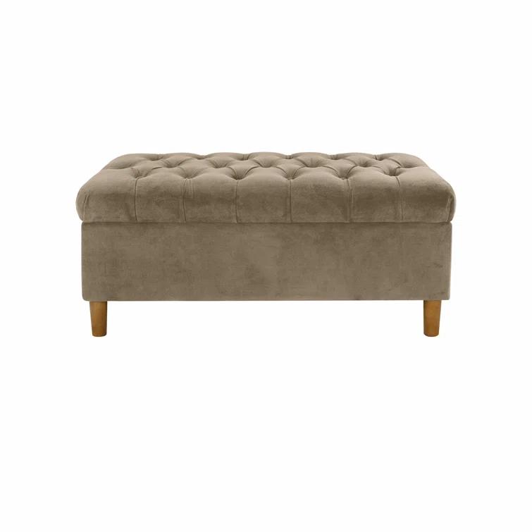 HomePop Velvet Upholstered Storage Bench
