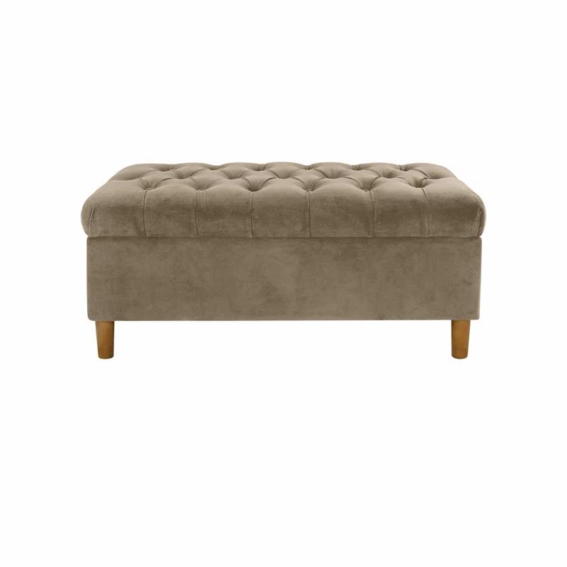 HomePop Velvet Upholstered Storage Bench