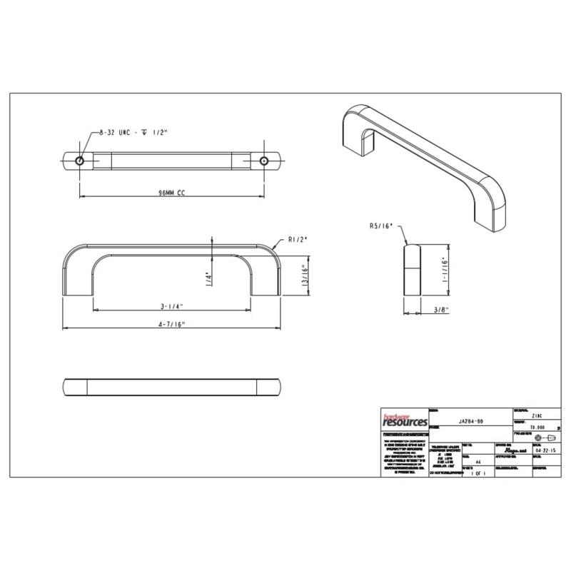 Jeffrey Alexander Alvar 3 3/4" Center to Center Bar Pull