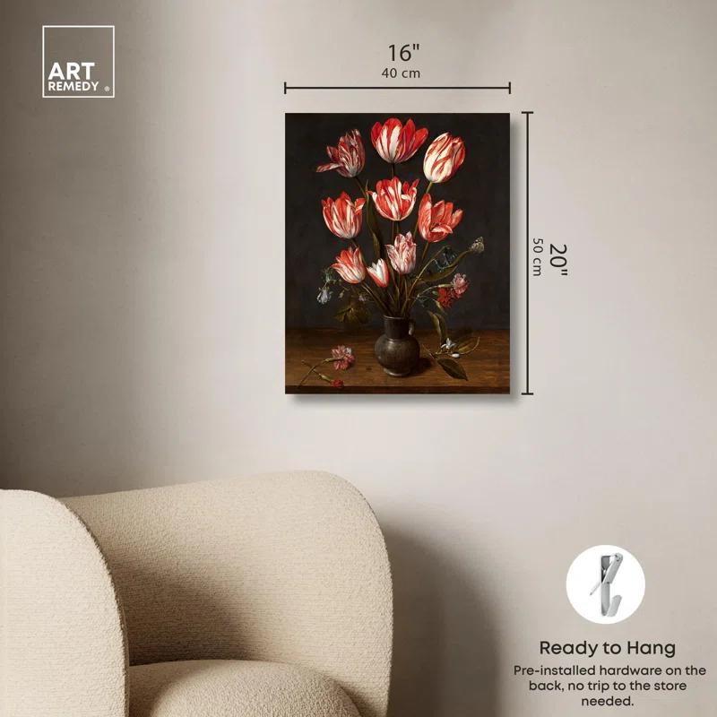 Art Remedy Tulips and carnations Canvas Vintage Floral Wall Art by Art Remedy