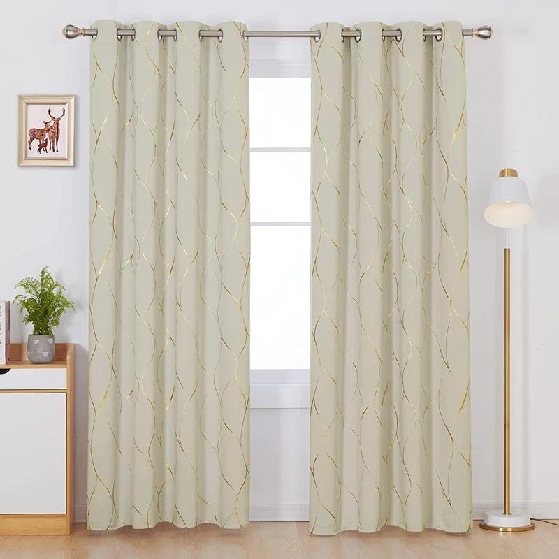 Everly Quinn Boulus Polyester Room Darkening Curtain Pair