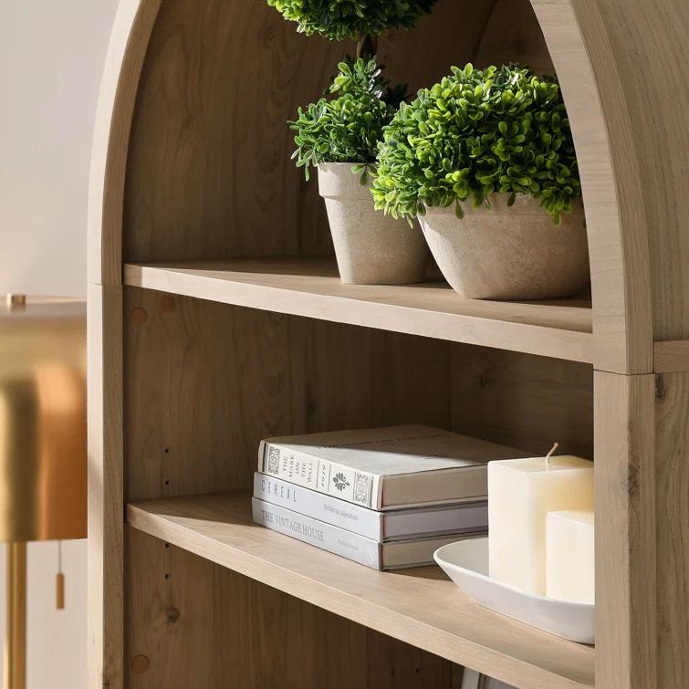 Modway Nolan 74" Tall Arched Storage Display Cabinet Bookshelf