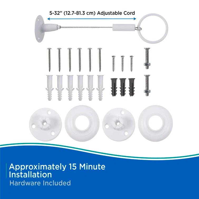 Kenney Twist & Fit 36" x 36" Fixed Corner Shower Curtain Rod