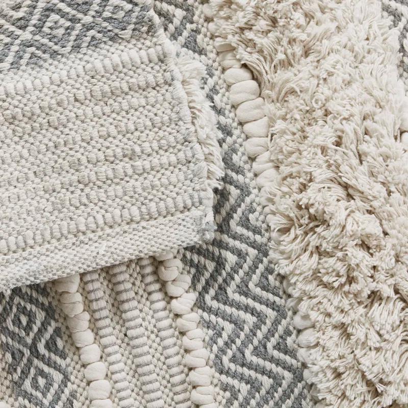 INK+IVY Asher Cotton Blend Bath Rug with Non-Slip Backing