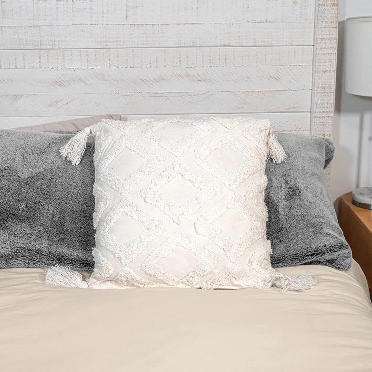 Sol Living Tassels Cotton Indoor/Outdoor Throw Pillow (Set of 2)