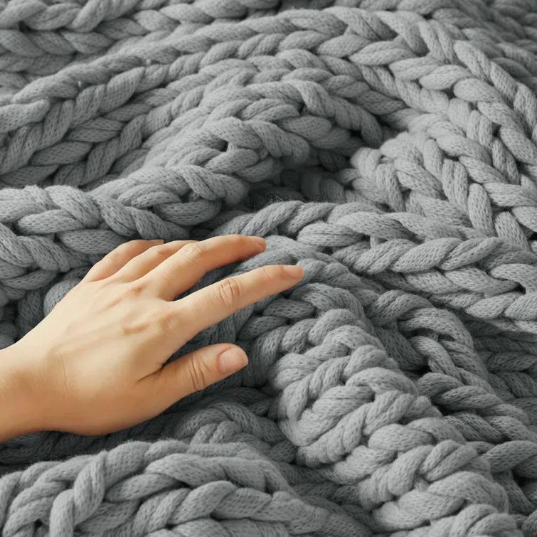 Kelly Clarkson Home Madison Hand Made Chunky Double Knit Throw Blanket