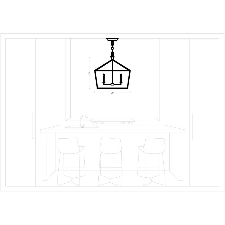 Gala Wide Pendant Light - Brushed Nickel / 28"W