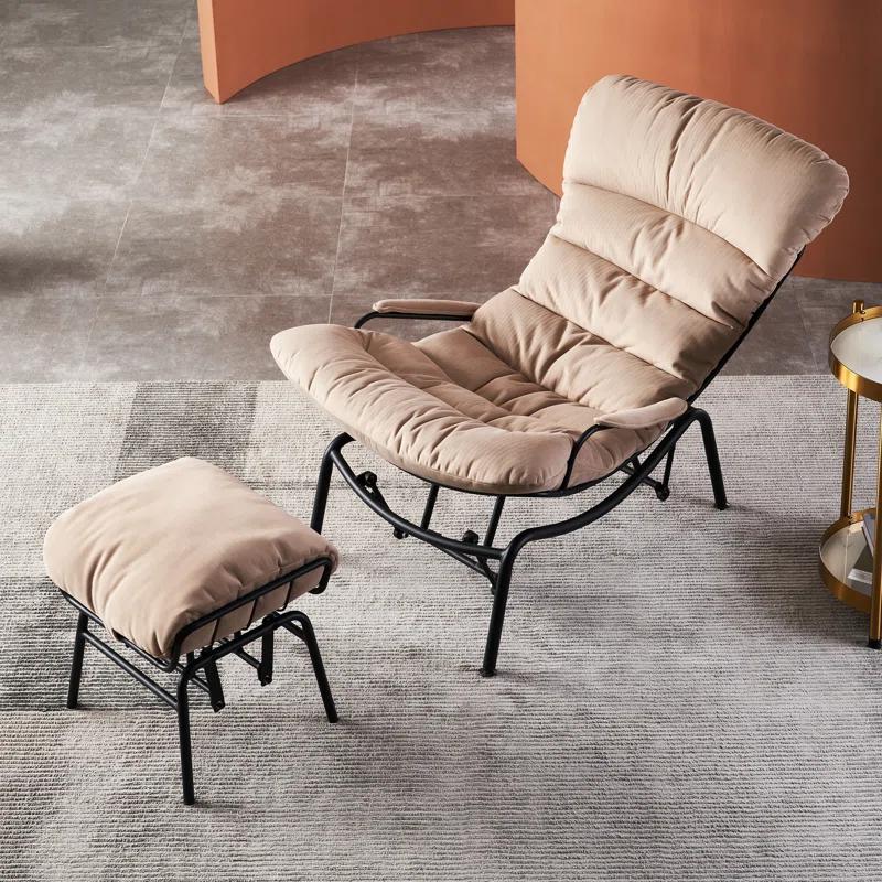 Wade Logan® Brevick Upholstered Accent Chair with Ottoman