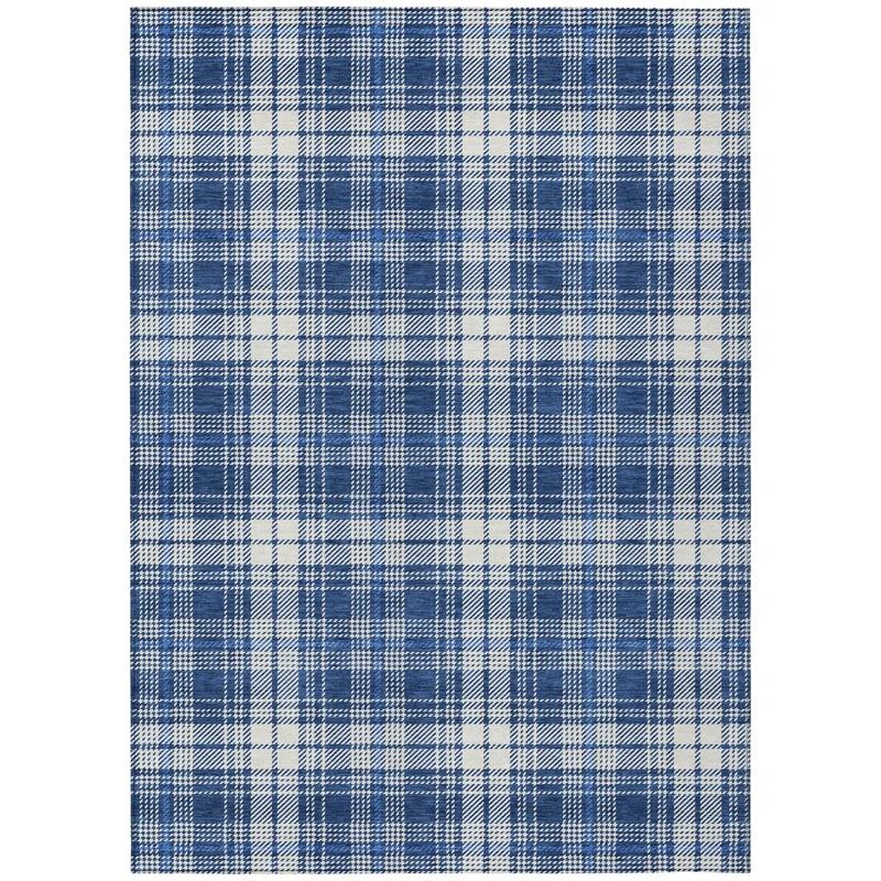 Machine Washable Indoor/Outdoor Chayden ACN993 Navy 10' x 14' Rug