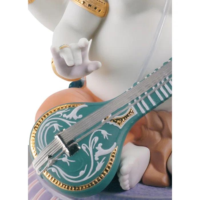 Lladro Veena Ganesha Figurine