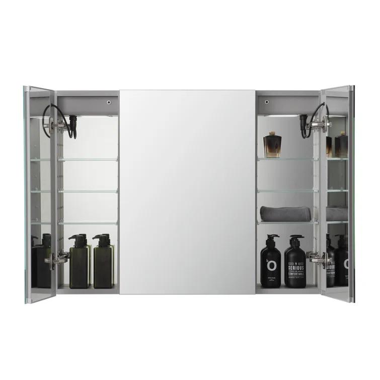 AQUADOM AQUADOM Signature Royale 36" W x 30" H x 5" D LED Medicine Cabinet, Defogger, LED 3X Makeup Mirror, Electrical Outlets