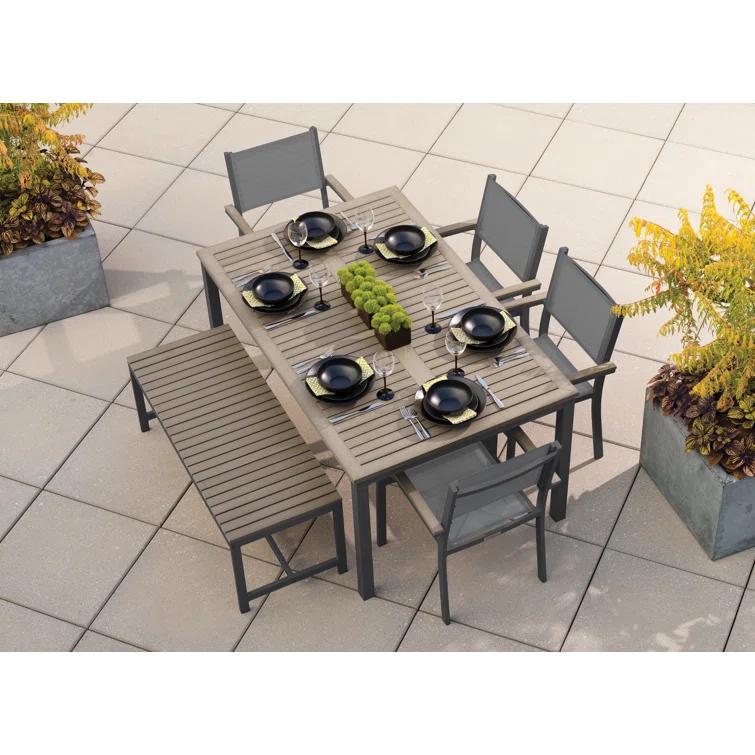 Oxford Garden Travira Stacking Patio Arm Chair (Set of 4)