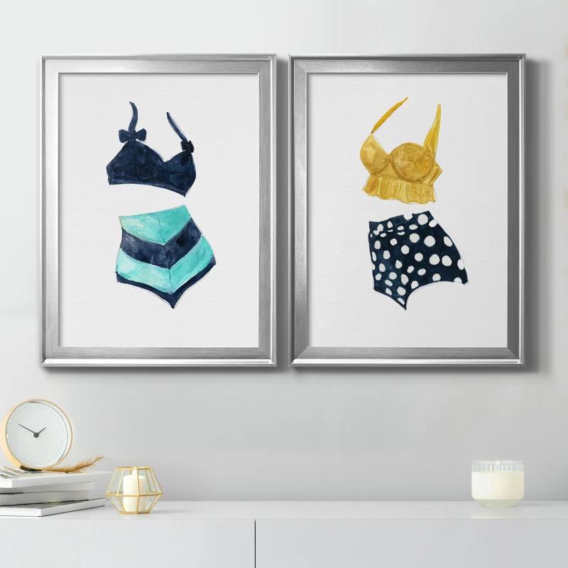 " Vintage Swimwear III " 2 - Pieces (Set of 2)