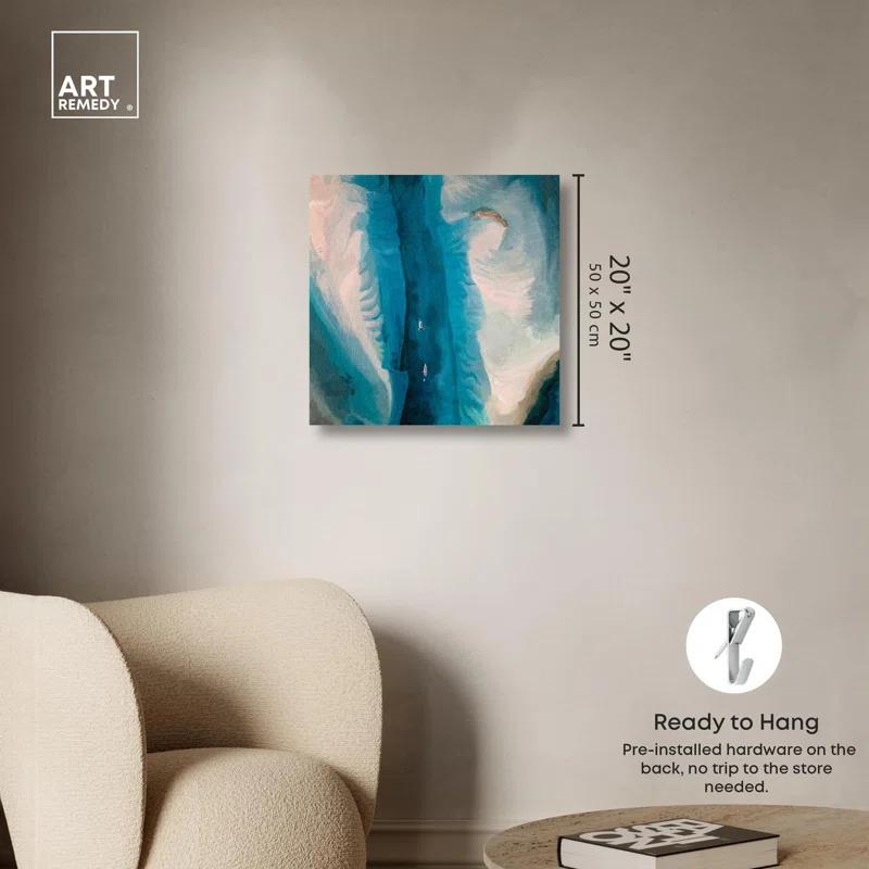 Art Remedy Deep Blue Kayak Canvas Colorful Abstract Wall Art by Art Remedy