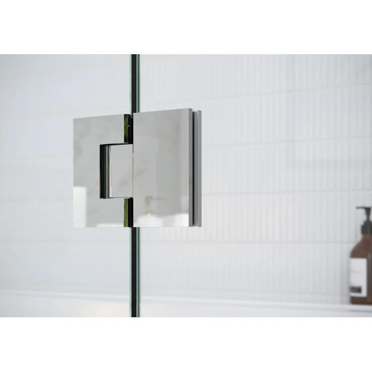 Halo 46.75 in. x 78 in. Frameless Glass Hinge Shower Door
