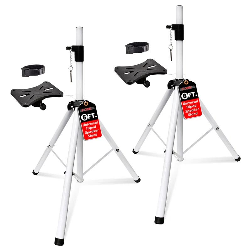 Arlmont & Co. 5 Core Speaker Stand Height Adjustable PA DJ Tripod Studio Monitor Stands w 35mm Compatible Insert