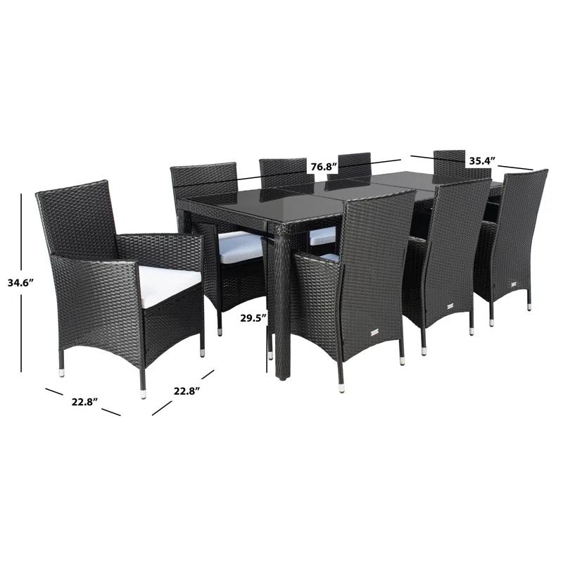 Safavieh Hailee 8 - Person Rectangular Outdoor Dining Set with Cushions