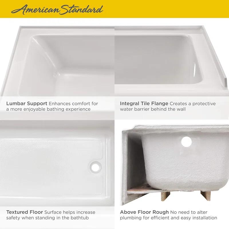 American Standard Studio 60'' x 30'' Alcove / Tile In Soaking Acrylic Bathtub 2973202.011