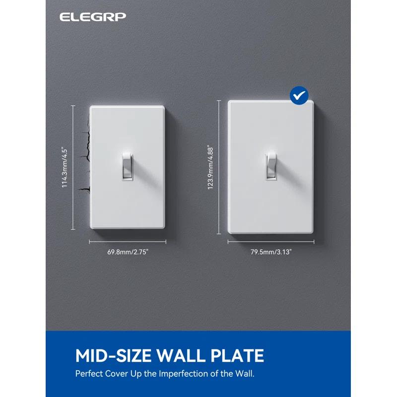 ELEGRP No Subject 1 - Gang Toggle Light Switch Wall Plate (Set of 10)