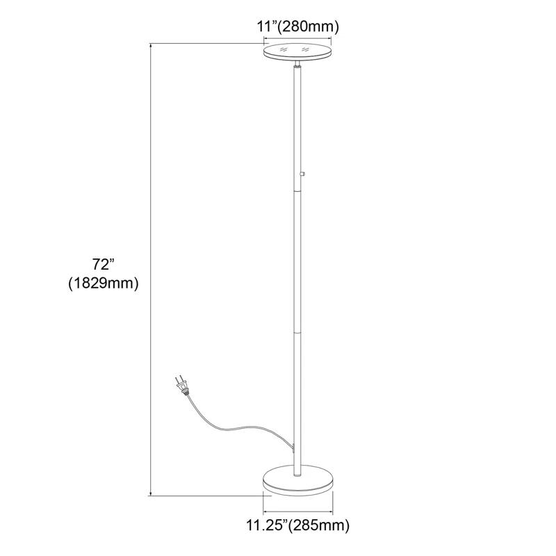 Orren Ellis Ervin 72'' LED Torchiere Floor Lamp