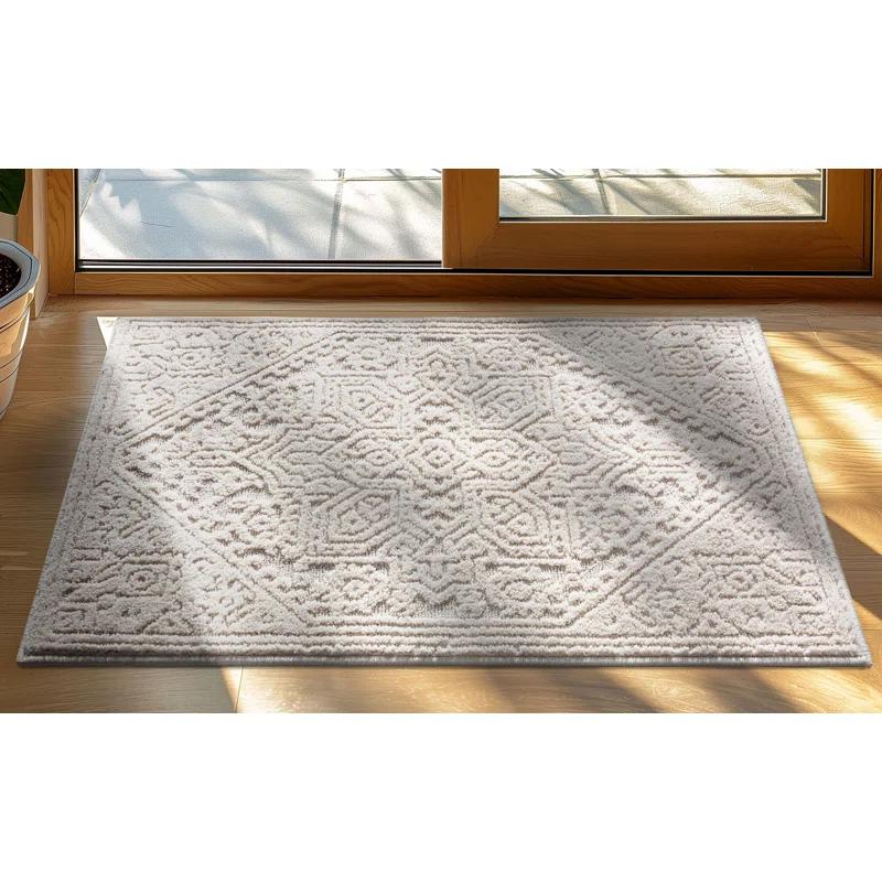 Well Woven Well Woven Harlow Cloud Medallion Farmhouse Medallion Ivory Area Rug