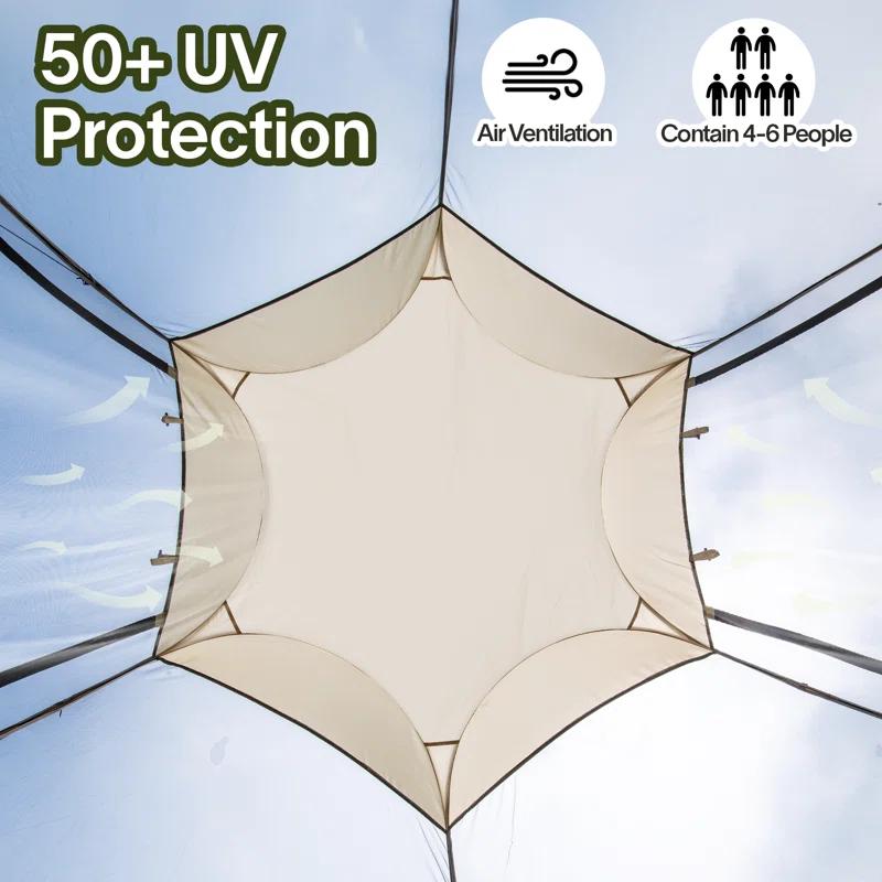 EighteenTek Fiberglass Patio Gazebo Pop Up with Screen Room Tents