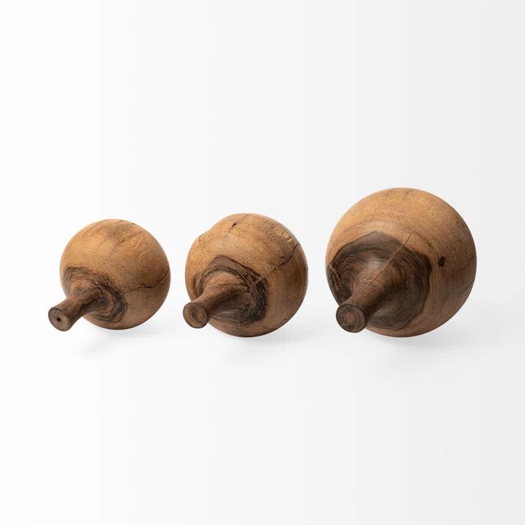 Afra Large Solid Wood Vase Shaped Decorative Object