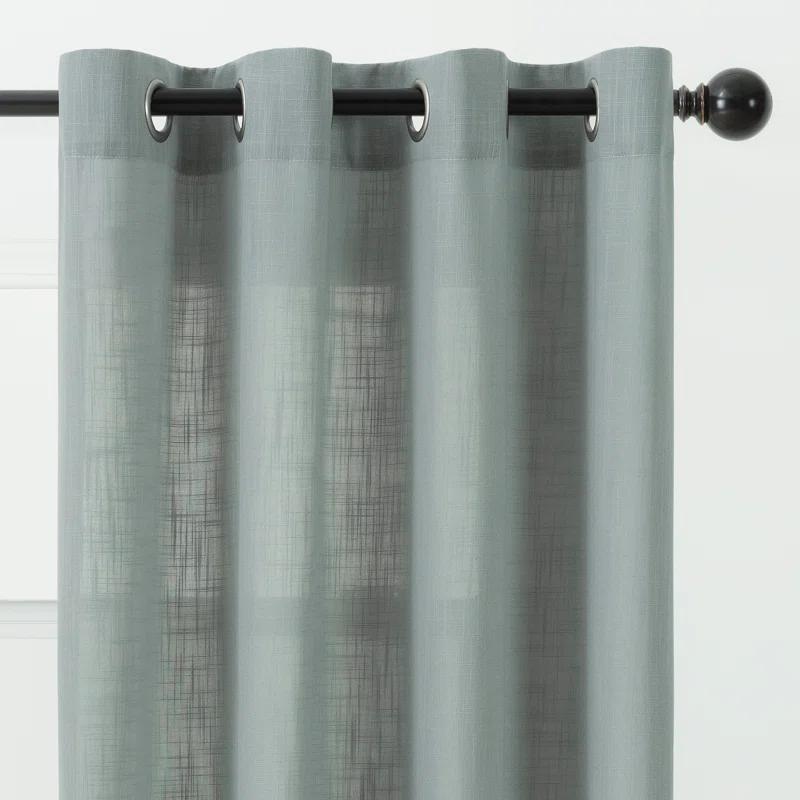 Eider & Ivory™ Monge Solid Semi Sheer Grommet Curtain Panels (Set of 2)