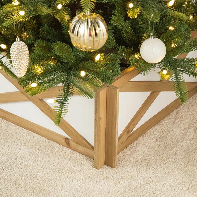 Glitzhome Wooden Christmas Tree Collar