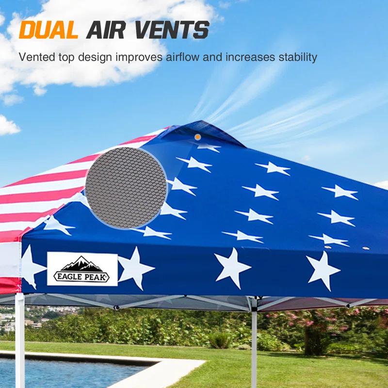 EAGLE PEAK Pop Up Canopies 10 Ft. W x 10 FT. D Metal Party Tent Canopy