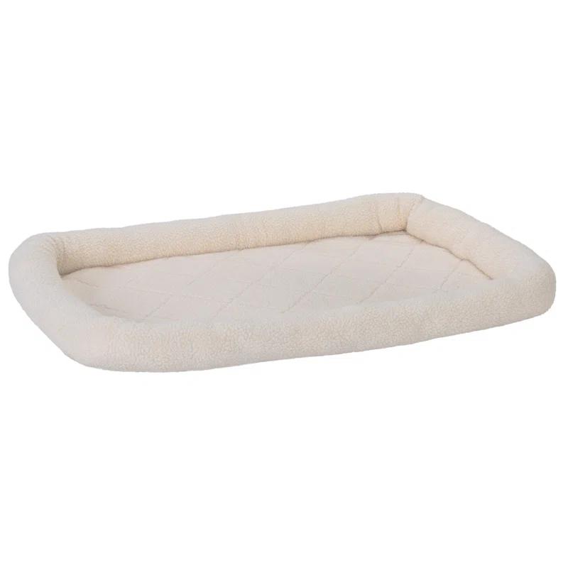 FurHaven Faux Lambswool Crate Bolster Pet Bed