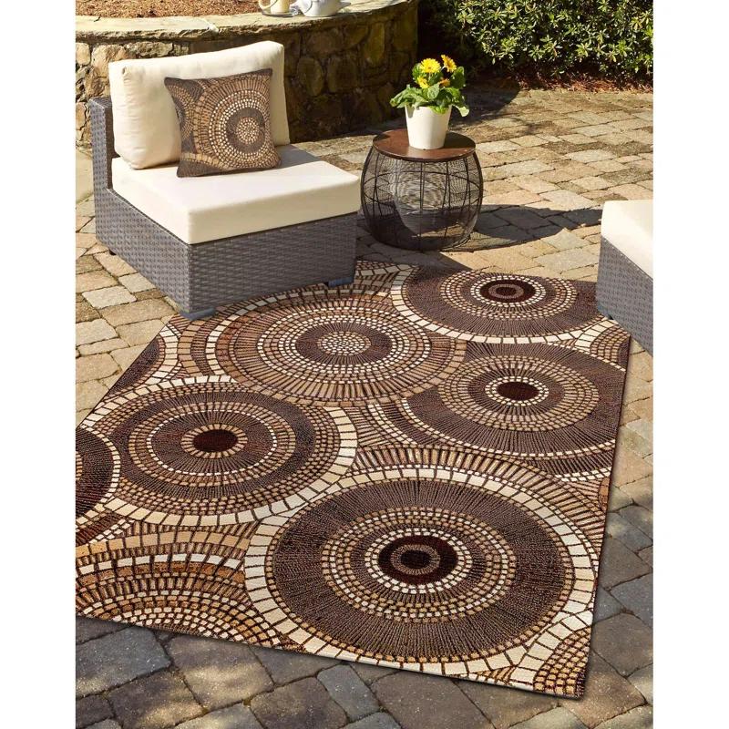 Liora Manne Marina Circles Indoor/Outdoor Pillow 18" X 18"
