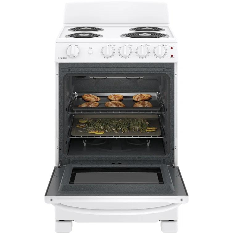 Hotpoint 24" 2.9 cu. ft. Freestanding Electric Range RAS240DMWW