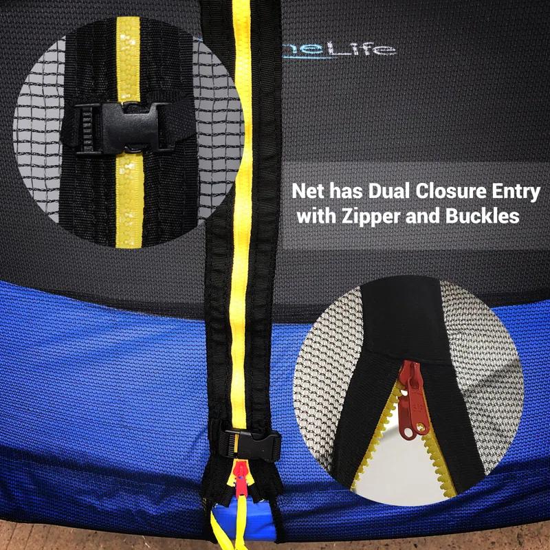 SereneLife Outdoor Trampoline With Enclosure 12Ft - Full Size Backyard Trampoline With Safety Net - Enclosed Trampoline For Kids, Teen, Adult - 12 Feet Indoor Outdoor Trampolines