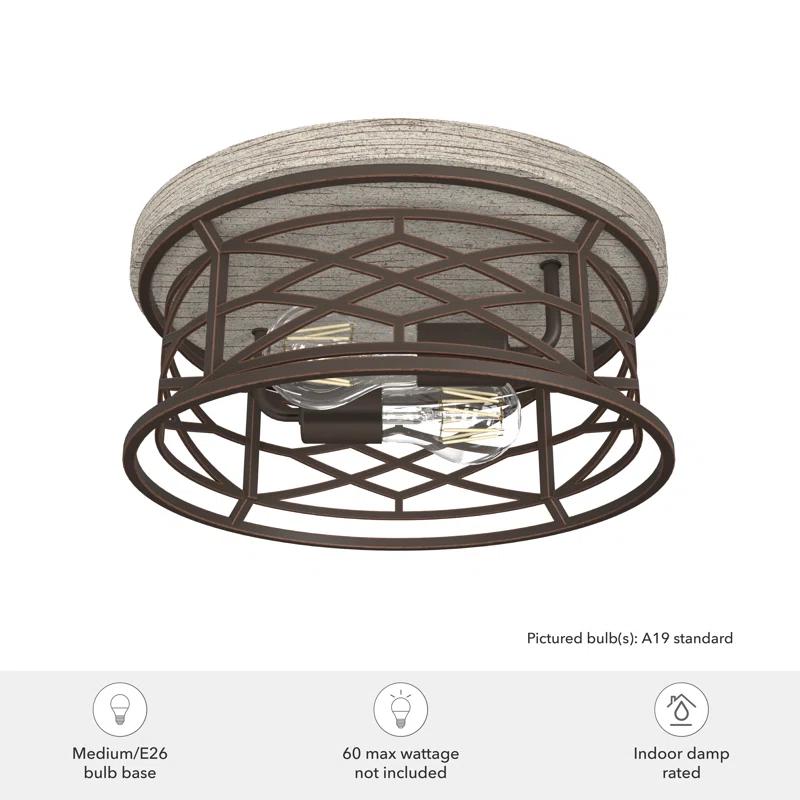 Langwood 2 - Light 13.25'' Unique/Statement Circle Flush Mount