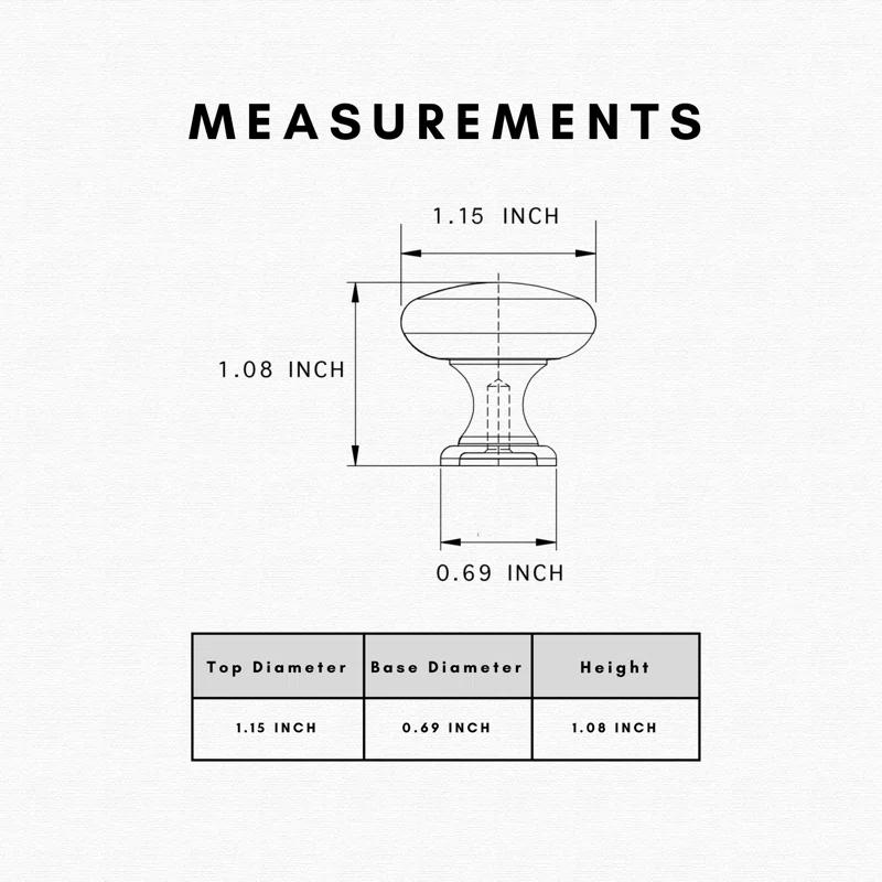 HESTIA HARDWARE Classic Collection  1 3/16" Diameter Round Knob Multipack (Set of 10)