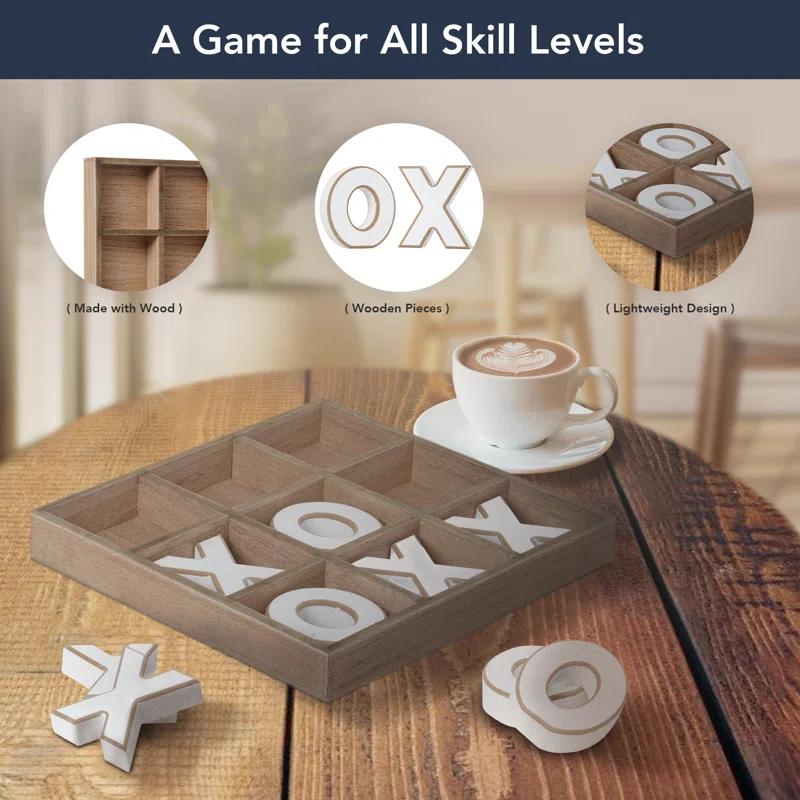 American Art Decor Noughts and Crosses Wood Tic Tac Toe Board Game & Reviews | Wayfair