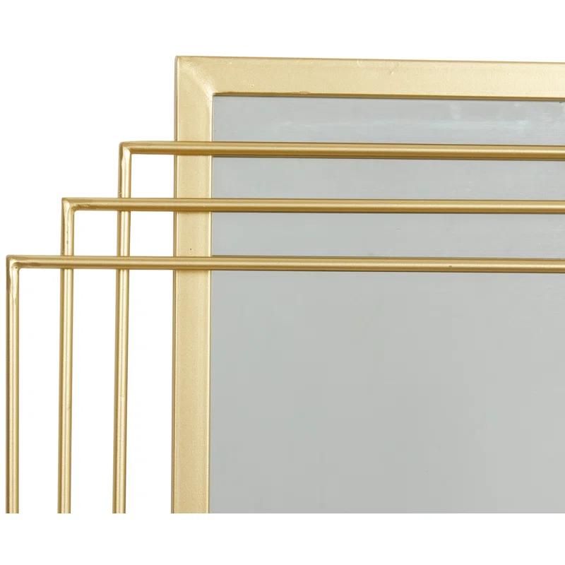 CosmoLiving by Cosmopolitan CosmoLiving by Cosmopolitan Gold Metal Geometric Wall Mirror