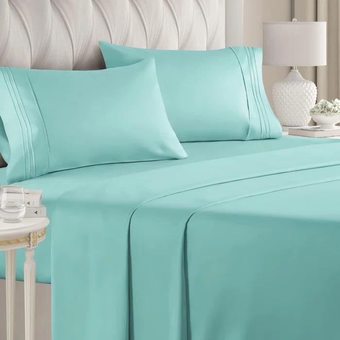 CGK Linens 4 Piece Sheet Set Premium Cooling, Soft & Wrinkle Free Sheet Set