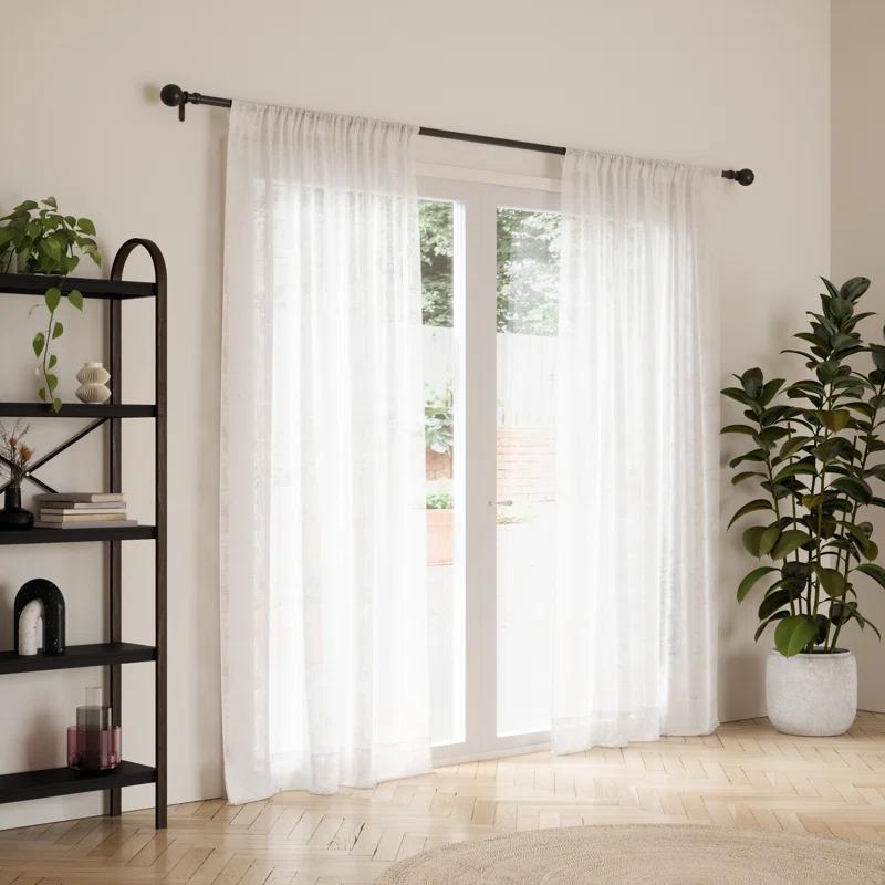 Bowman Curtain Rod - Brushed Black / 36"-72"