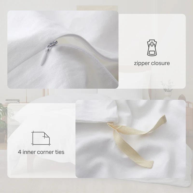 Peace Nest Linen and Cotton Duvet Cover with Pillowcase