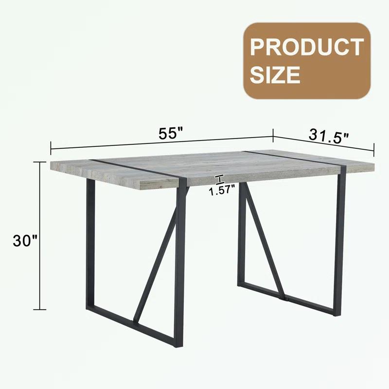 Rectangular Dining Table with MDF tabletop and metal legs