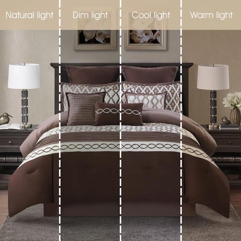 Nanshing America, Inc Caval 10 Piece Jacquard Comforter Set