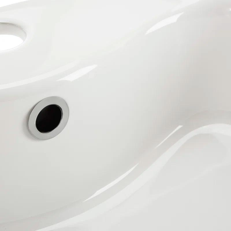 Safavieh Mira 16.92'' White Ceramic Circular Bathroom Sink with Overflow