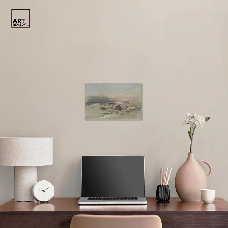 Art Remedy Sunset Rocky Coastline Canvas Coastal Classic Art by Art Remedy