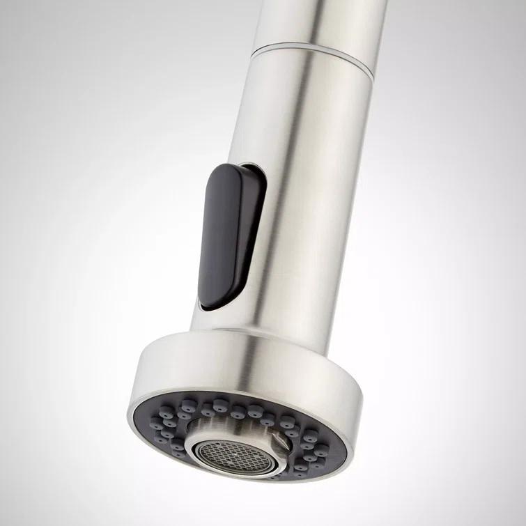 Signature Hardware Ridgeway Single Hole Pull Down Touchless Kitchen Faucet with Deck Plate 482397