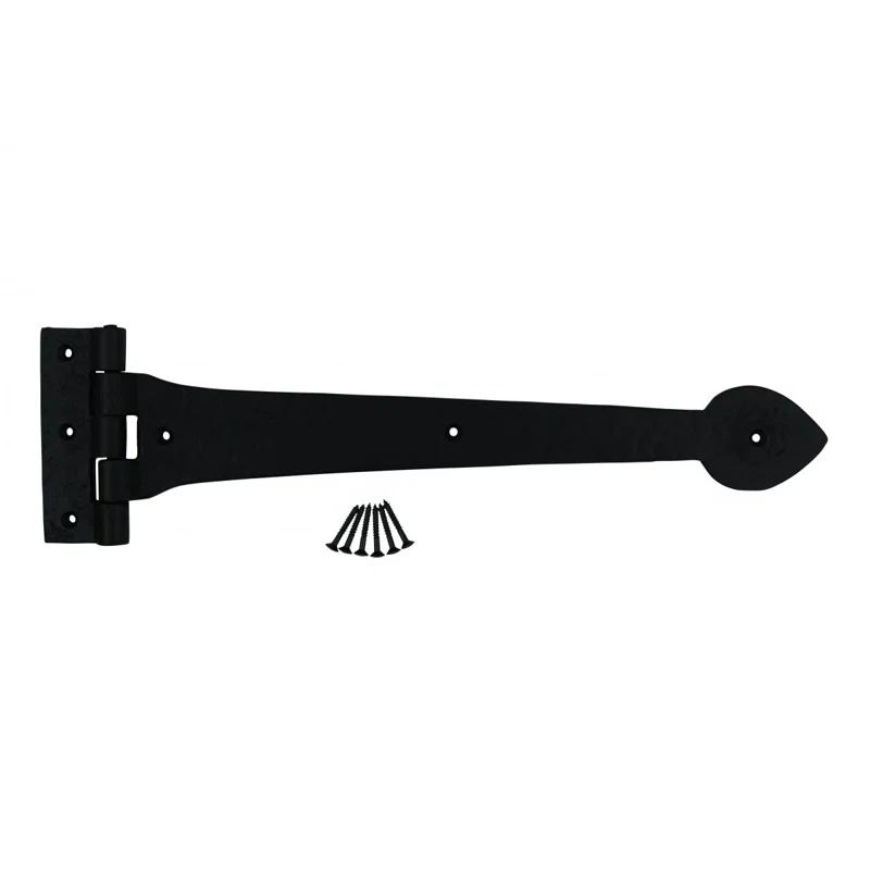 Heavy Duty Wrought Iron Heart Tip Door Strap Hinge