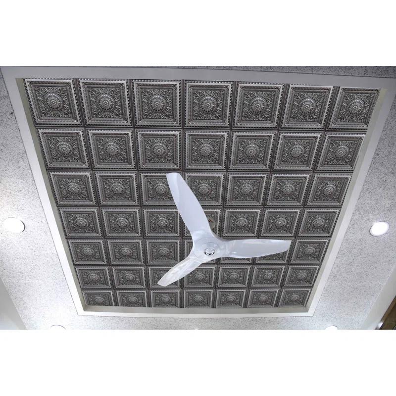 Marseille 24'' W Textured PVC Drop-In Ceiling Tile In Antique Gold