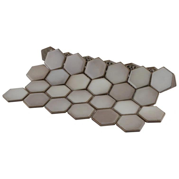 Merola Tile Hudson Due 2" Hex 10-7/8 " x 12-5/8 " Porcelain Mosaic Floor and Wall Tile